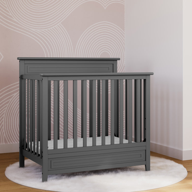 Gray cheap mini crib